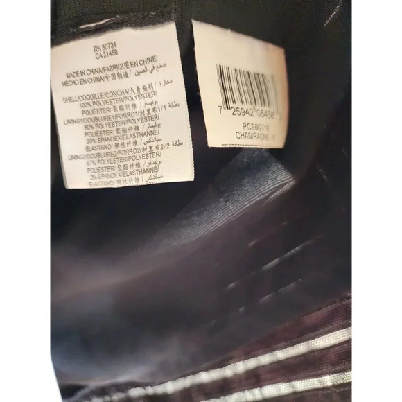 BCBGMAXAZRIA Champagne Black Striped Cocktail Mini Dress Size 6 - Picture 5 of 9